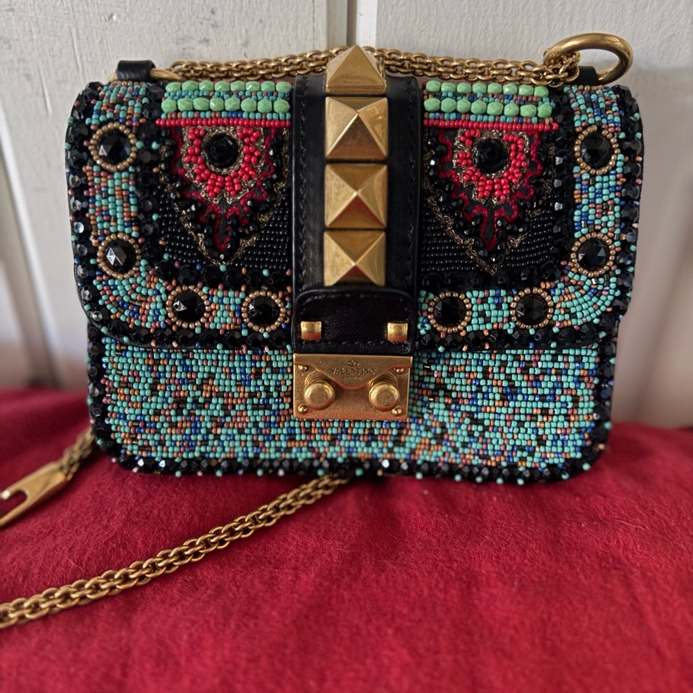 Valentino Garavani Glam Lock Beaded Rockstud Mini Bag – Rare - Picture 2 of 13